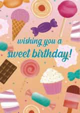 Sweet Treats Birthday Card - candy - chocolate - Sweets - Biscuits - cupcake created by Rainee Collections