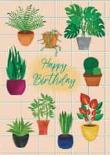 Plant Lover birthday card - plant power - gardening - gardener birthday card created by Rainee Collections