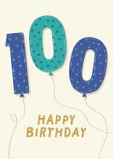 Fun Birthday Balloon Card for a Friend or Relative -100th Birthday - Balloons created by Pixie Studio