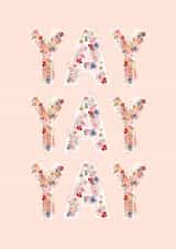 Watercolour Floral Celebration Yay Happy For You Congratulations Card created by Lib's Cards