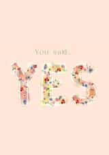 Watercolour Floral Engagement Celebration Card for Bride or Groom to be created by Lib's Cards