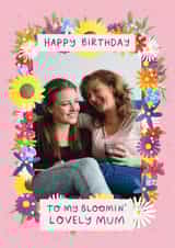 Personalised Birthday Photo Card created by Sydney Jo Designs - Classic pretty floral photo card for mums special birthday