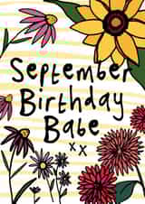 Cute Floral Card - September Birthday created by Bow & Bell