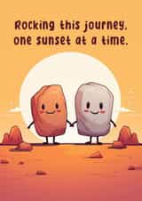 Cute Anniversary / Friendship Card - Rocking this journey, one sunset at a time. created by Nova & Sky