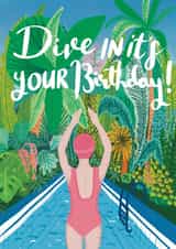 Dive In It's Your Birthday - Tropical Fun Birthday Card created by Lomond Paper Co.