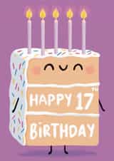 Cute Birthday Cake Card - For 17th created by Sophie Kent Illustration