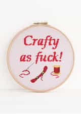 Crafty as Fuck!, a cheeky card for the stitcher or crafter in your life. created by NaviStitch