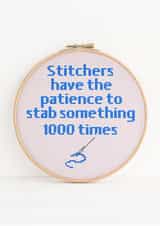 A sewing ralated card for the stabby stitcher. Cross stitch inspired embroidery. created by NaviStitch