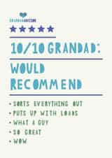 Review style card for Grandad created by HGH ILLUSTRATIONS