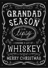 Fun Christmas Card - Grandad - Jack Daniels Whiskey created by la la la Designs