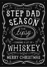 Fun Christmas Card - Step Dad - Jack Daniels Whiskey created by la la la Designs