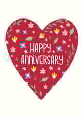 Cute anniversary heart card for your loved one! created by Emma Tobey Illustration