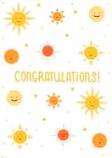 Cute congratulations card, send a sunny smile! created by Emma Tobey Illustration
