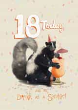 Drunk as a Skunk Funny 18th Birthday Card created by Fasanian Artistry