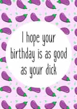 Funny Boyfriend Husband Dick Aubergine Emoji Birthday Card created by @lbandlissy