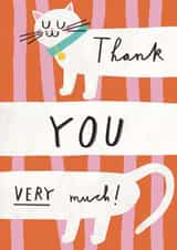 Cute Thank You Cat Card - Thank You Very Much! created by Alice Mole Illustration