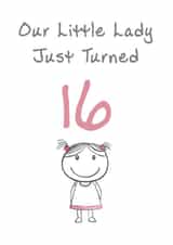 Cute Birthday Card - Little Lady - 16th created by @MisterDave