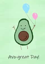 Cute Birthday Card - Avocado - Avo-great Day created by WimCards