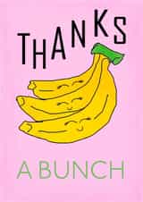 Cute Thank You Card - Smiling Bananas - Thanks a bunch created by WimCards