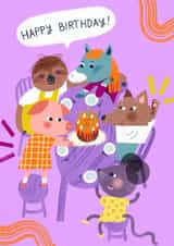 Party Animas – Cute birthday card for children and toddlers created by Alissa Thaler