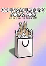 Rude Gift Bag - Wedding - Mrs & Mrs created by fyou cards