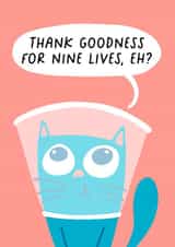 Funny Nine Lives Cat Get Well Soon Card - Laughter Is The Best Medicine! created by Running with Scissors