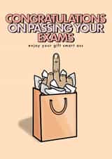 Middle Finger Gift Bag - Passing Exams - Congratulations created by fyou cards