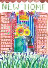 Cute new home card for any dog, flower or colour loving friend. created by Katie Whitton Design