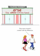 Funny Elbow Band Birthday Card for Guy Garvey  and Music Fans. Humorous Pun Joke created by Swizzoo