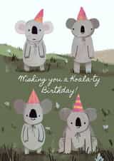 Koalas Wear Party Hats Birthday Greeting card created by @Jodsween