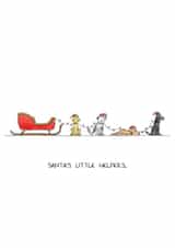 Cute and Funny Christmas Card - Dog Sleigh created by RossJDesigns