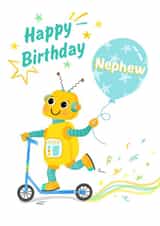 Fun Birthday Card - Nephew Robot Scooter created by Helen Thompson