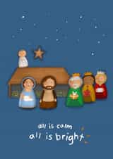 Cute Christmas Card - All is calm created by Palette&Petal