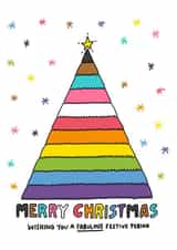 Pretty Christmas Card - Fabulous Festive Period - LGBTQ+ created by Angela Chick