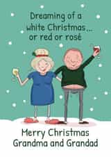 Funny Christmas Card - Grandparents - White, Red or Rosé... created by Running with Scissors