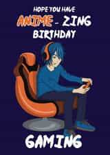 Funny Birthday Card - Anime - Gaming created by @Cupsie's Creations