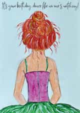 Cute birthday card with cheeky title created by Julia Herd