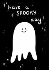 Cute Happy Halloween Card - Have a Spooky Day fun ghost card. created by Charlotte Nicholson Design