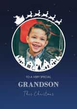 Personalised Christmas Photo Card created by Choo Choo  - Traditional Christmas Card - Grandson - Sleigh