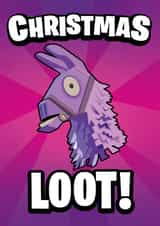 Funny Christmas Card - Fortnite - Loot Llama created by All Things Banter