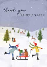 Pretty Christmas Card - Thank You for my Presents created by Making Meadows Ltd