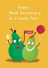 Punny Anniversary Card - 5th - Wood created by Hannah Jayne Lewin