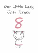 Cute Birthday Card - Little Lady - 8th created by @MisterDave