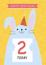 Cute Birthday Card - 2nd - Rabbit created by Paper Heart Designs