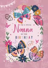 Traditional Birthday Card - Nanna - Butterflies created by IC&G