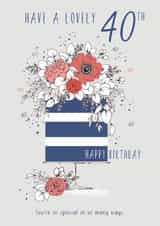 Traditional Birthday Card - 40th - Female created by IC&G