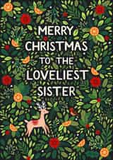 Pretty Christmas Card - Loveliest Sister created by Pear Tree Press