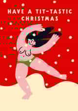 Funny Christmas Card - Tit-tastic created by Lucy Maggie Designs
