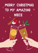 Classic Christmas Card For Niece - Alcohol created by Naughty Nice