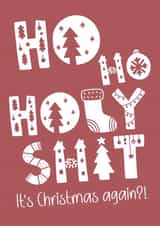 Funny Christmas Card - Holy Shit created by For Cards Sake 